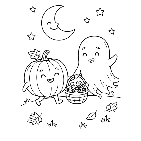 Coloriage Coloriage Halloween Mignon à imprimer