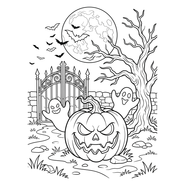 Coloriage Coloriage Halloween Terrifiant à imprimer