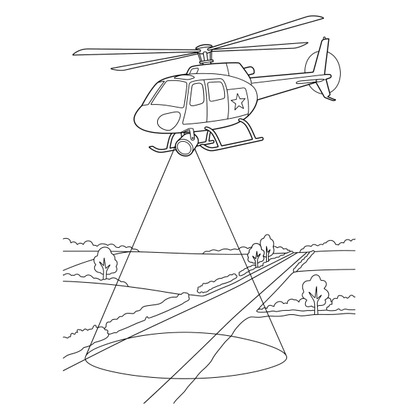 Coloriage Coloriage Hélicoptère de Police à imprimer