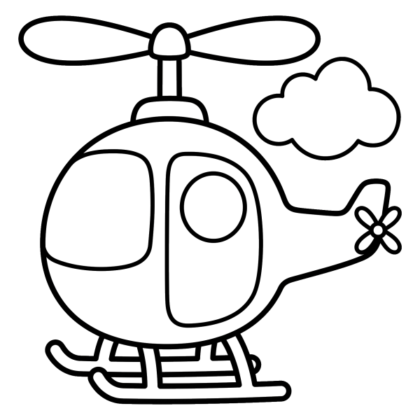 Coloriage Coloriage Hélicoptère Facile à imprimer