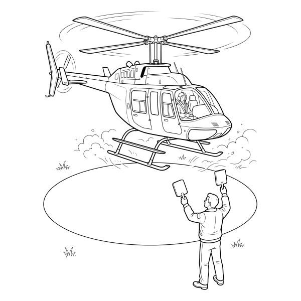 Coloriage Coloriage Hélicoptère qui Atterrit à imprimer