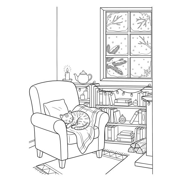 Coloriage Coloriage Hiver Douillet à imprimer