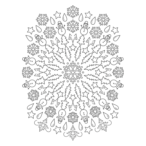 Coloriage Coloriage Hiver Mandala à imprimer