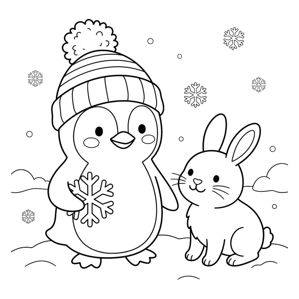 Coloriage Coloriage Hiver Mignon à imprimer