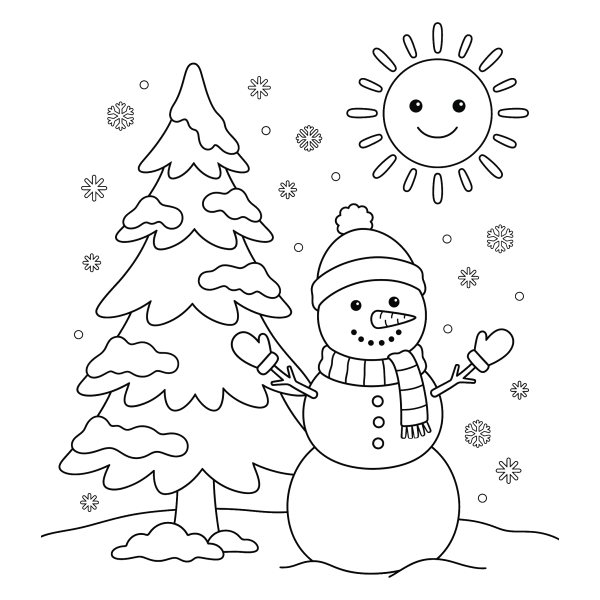 Coloriage Coloriage Hiver Simple à imprimer