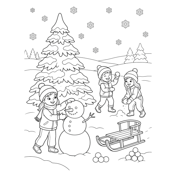 Coloriage Coloriage Hiver à imprimer