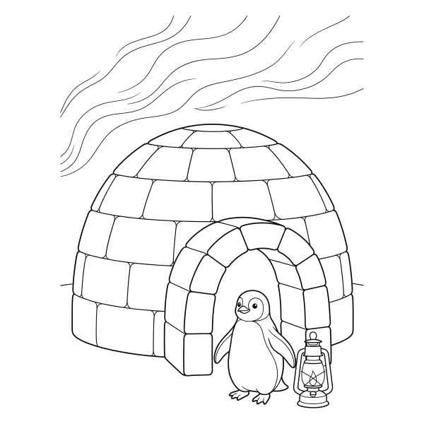 Coloriage Coloriage Igloo à imprimer