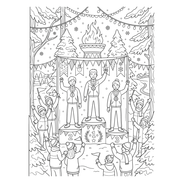 Coloriage Coloriage Jeux d'Hiver à imprimer