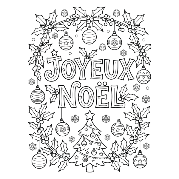 Coloriage Coloriage Joyeux Noël à imprimer