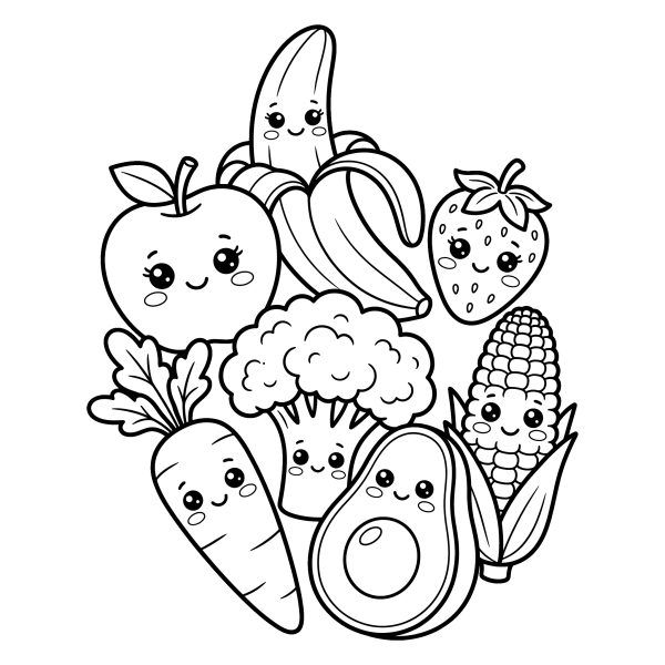 Coloriage Coloriage Kawaii Aliment à imprimer