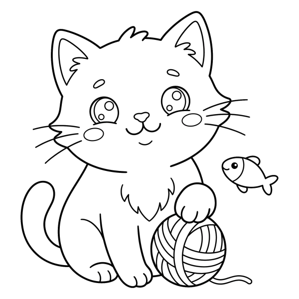 Coloriage Coloriage Kawaii Animaux Chat à imprimer