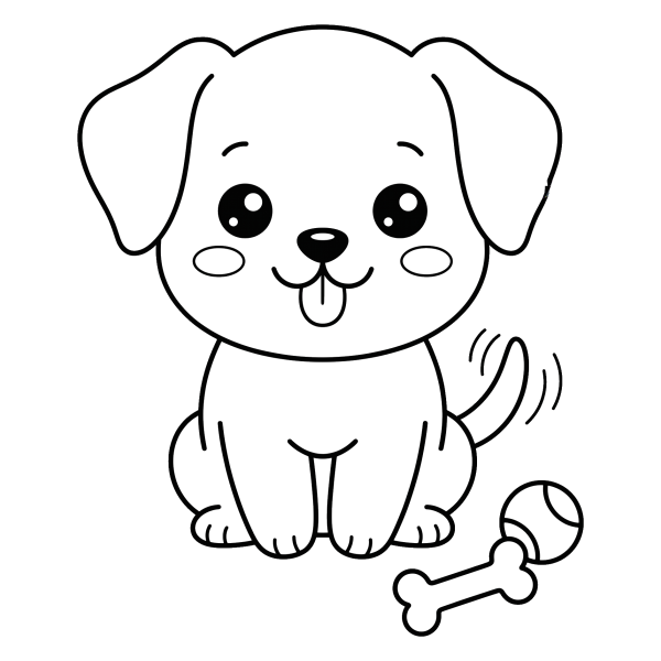 Coloriage Coloriage Kawaii Chien à imprimer