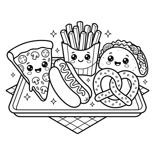Coloriage Coloriage Kawaii Food à imprimer