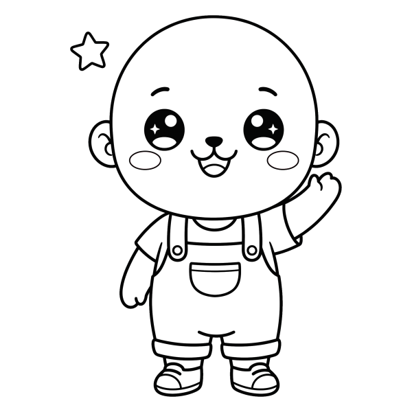 Coloriage Coloriage Kawaii Personnage à imprimer