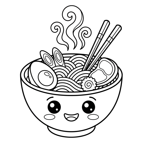 Coloriage Coloriage Kawaii Ramen à imprimer