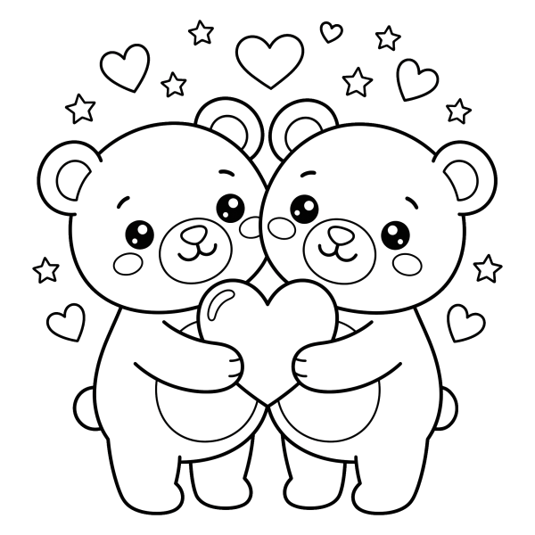 Coloriage Coloriage Kawaii Saint Valentin à imprimer