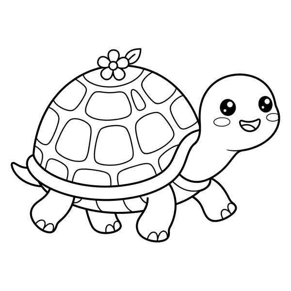 Coloriage Coloriage Kawaii Tortue à imprimer