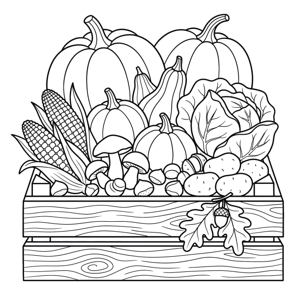 Coloriage Coloriage Légumes Automne à imprimer