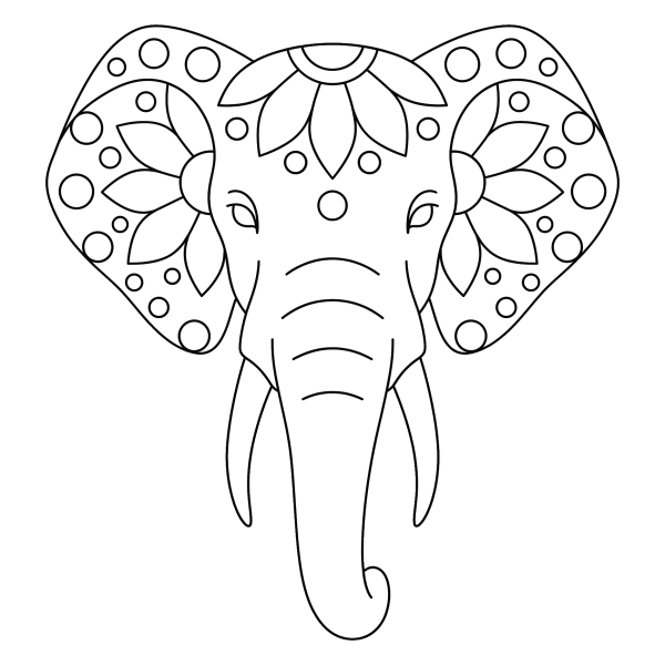 Coloriage Coloriage Mandala Éléphant Facile à imprimer