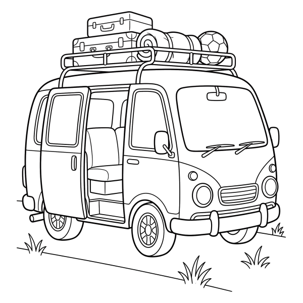 Coloriage Coloriage Minibus à imprimer
