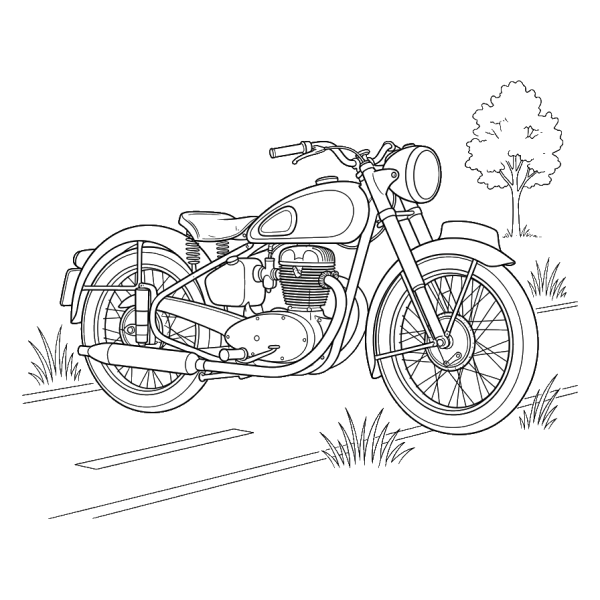 Coloriage Coloriage Moto Ancienne à imprimer