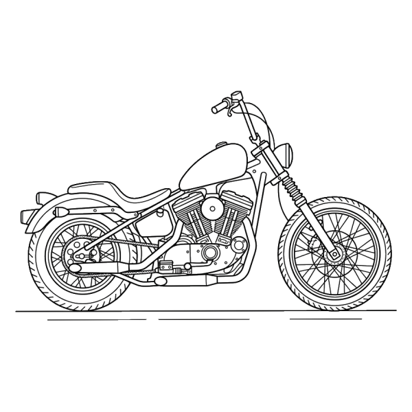 Coloriage Coloriage Moto Custom à imprimer