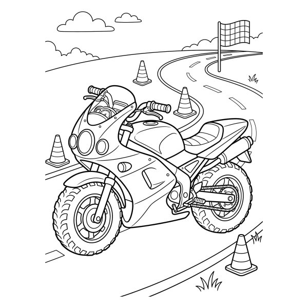 Coloriage Coloriage Moto de Course à imprimer
