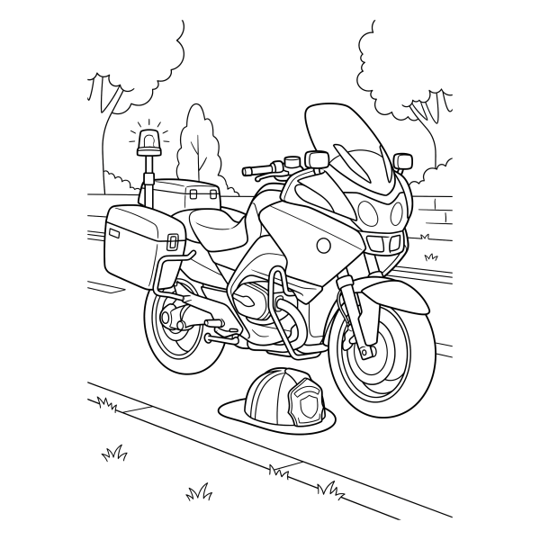 Coloriage Coloriage Moto de Pompier à imprimer