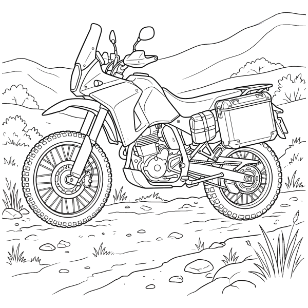 Coloriage Coloriage Moto de Rallye à imprimer