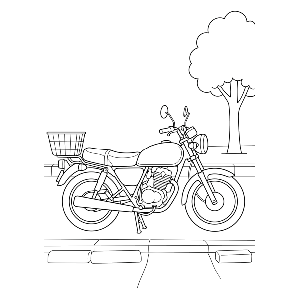 Coloriage Coloriage Moto de Ville à imprimer