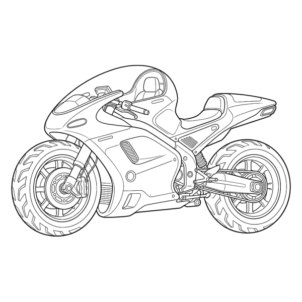 Coloriage Coloriage Moto du Futur à imprimer