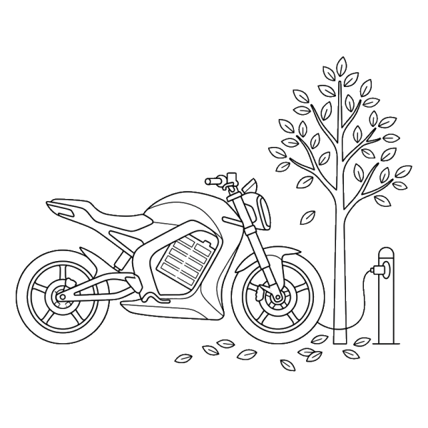 Coloriage Coloriage Moto Électrique à imprimer