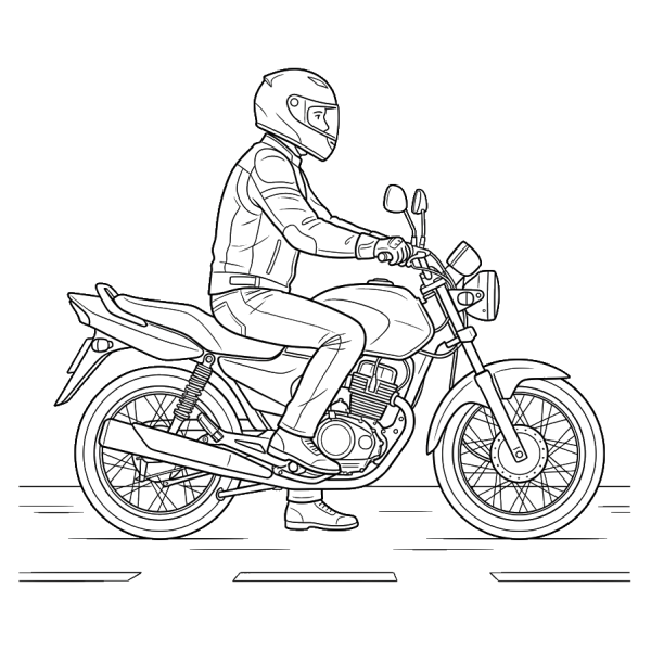 Coloriage Coloriage Moto et Motard à imprimer