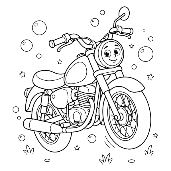 Coloriage Coloriage Moto Rigolote à imprimer