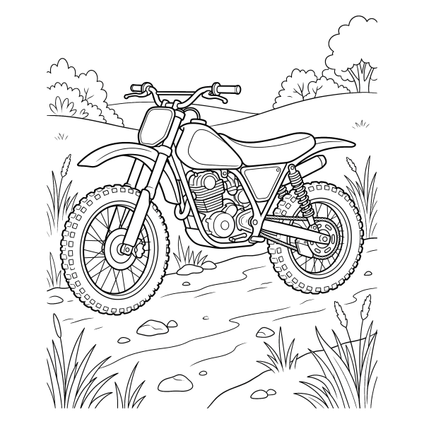 Coloriage Coloriage Moto Tout-Terrain à imprimer