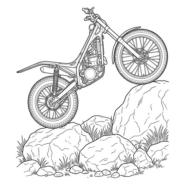 Coloriage Coloriage Moto Trial à imprimer