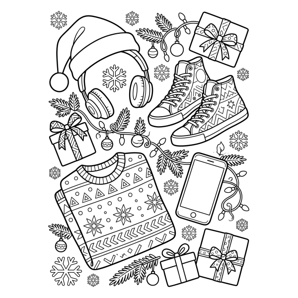 Coloriage Coloriage Noël Ado à imprimer