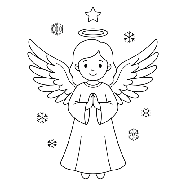 Coloriage Coloriage Noël Ange à imprimer