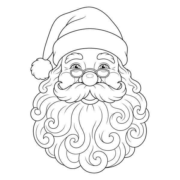 Coloriage Coloriage Noël Barbe Père Noël à imprimer