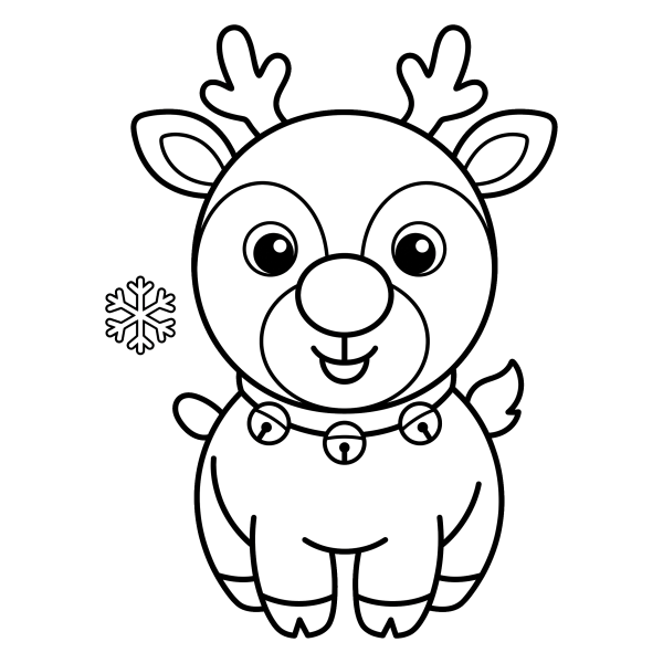Coloriage Coloriage Noël Bébé Renne à imprimer