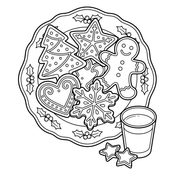 Coloriage Coloriage Noël Biscuits de Noël à imprimer