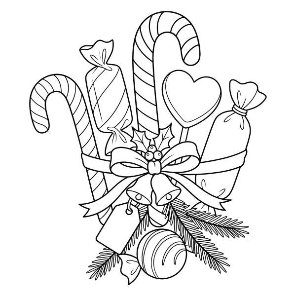Coloriage Coloriage Noël Bonbons à imprimer