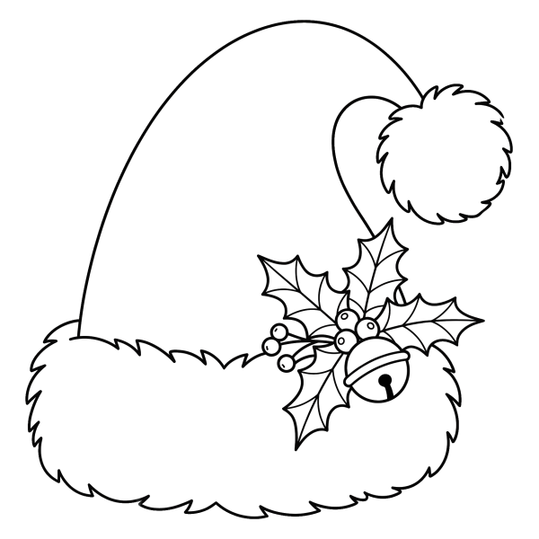 Coloriage Coloriage Noël Bonnet Père Noël à imprimer