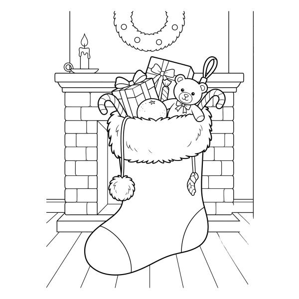 Coloriage Coloriage Noël Botte à imprimer