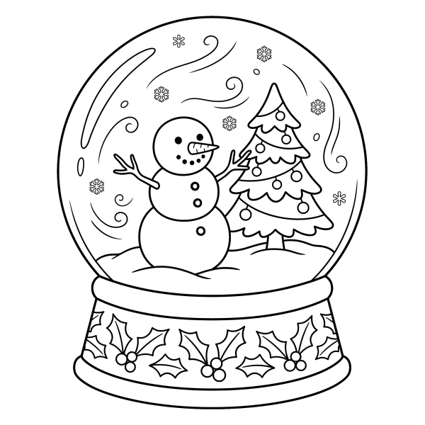 Coloriage Coloriage Noël Boule à Neige à imprimer