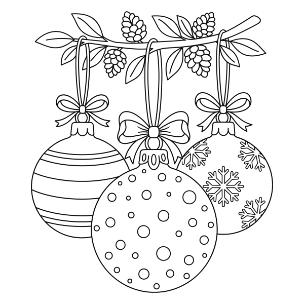 Coloriage Coloriage Noël Boule de Sapin à imprimer