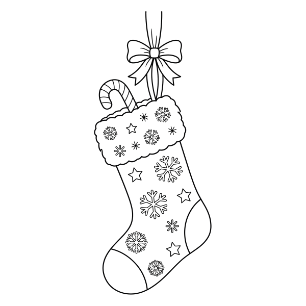 Coloriage Coloriage Noël Chaussette à imprimer