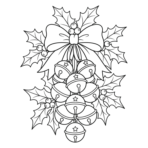 Coloriage Coloriage Noël Clochettes à imprimer