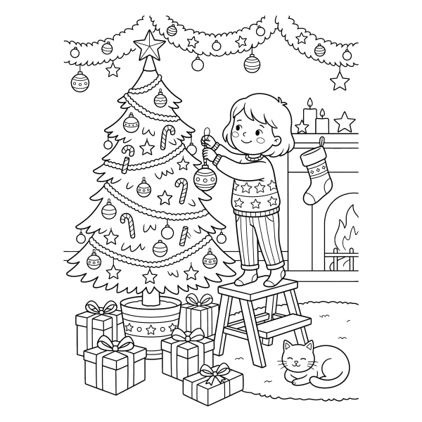 Coloriage Coloriage Noël Cycle 2 à imprimer