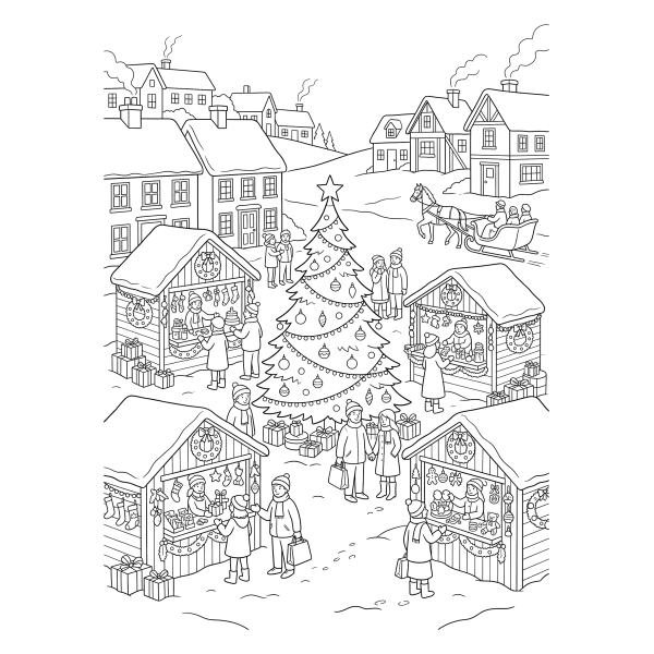 Coloriage Coloriage Noël Difficile à imprimer